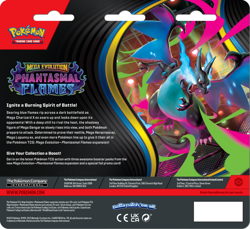 POKEMON TCG ME02 PHANTASMAL FLAMES 3 PACK BLISTER CASE 24 ct **ONE BOX LEFT** - Image 4