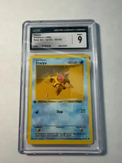 Pokemon BASE SET 1st Edition STARYU 65/102 CGC 9 MINT! Beautiful! - Image 1