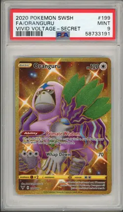 2020 Pokemon SWSH Vivid Voltage Oranguru Full Art Secret #199 PSA 9 - Image 1