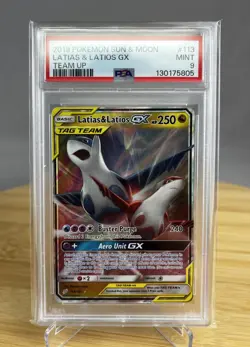 Latias & Latios GX #113 PSA 9 Pokemon Team up Sun And Moon - Image 1