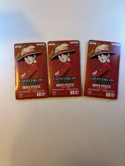 One Piece OP-13 Carrying on His Will Sleeved Booster Packs Lot Of 3 - Image 1