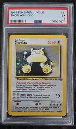 1999 POKEMON JUNGLE #11/64 SNORLAX-HOLO PSA 5 EX RARE - Image 1