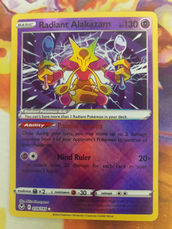 Pokemon TCG Radiant Alakazam 059/195 Silver Tempest Holo Rare Pokemon NM (x1) - Image 1