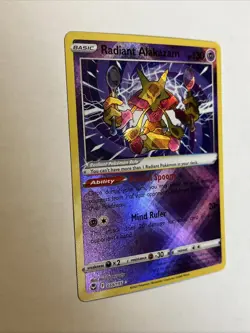 Radiant Alakazam 059/195 HOLO RARE SWSH Silver Tempest 2022 NM Pokemon TCG - Image 3