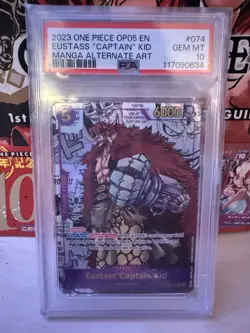 Eustass Captain Kid Alternate Art Manga OP05-074 Awakening of the New Era PSA 10 - Image 1