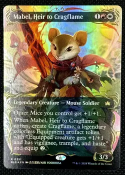 MTG Mabel, Heir to Cragflame (Borderless Raised Foil) Bloomburrow BLB EN R 0351 - Image 1