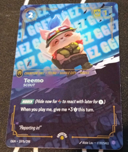Teemo - Scout GGEZ OGN 197b/298 Riftbound Nexus Night Promo Card - NM - Image 2