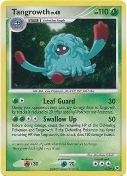 Pokemon Platinum Arceus 10/99 Card Holofoil Rare Tangrowth - Image 1