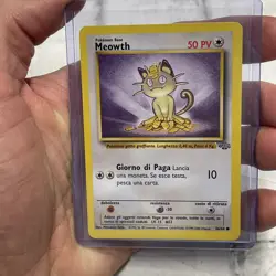 Pokemon TCG ITALIAN Jungle Meowth 56/64 Regular Unlimited Common Card NM WOTC - Image 1