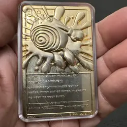 Pokemon POLIWHIRL 23k Burger King Gold-Plated Card 1999 #61 Loose - Image 3