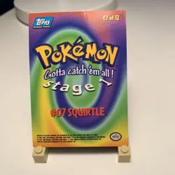 Pokemon Topps 1999 TV Animation Episode Card E7 Squirtle #07 Blue Logo Non Holo - Image 2