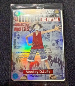 One Piece Monkey D. Luffy US Voyage College Basketball Promo Card P-055 - Image 1