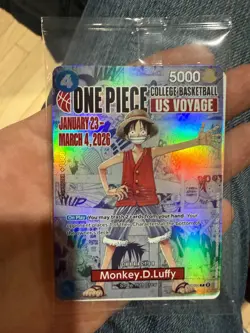 One Piece Monkey D. Luffy US Voyage College Basketball Promo Card P-055 - Image 5