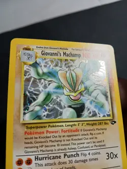 Pokemon Gym Challenge #6/132 Giovanni's Machamp Holo Card - LP - Image 4