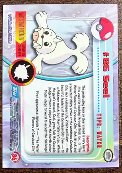 2000 TOPPS Chrome Pokemon Card Seel #86 TV Animation - Series 2 Holo Foil - Image 2