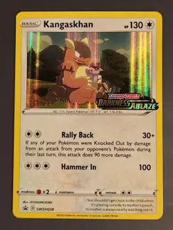 Kangaskhan SWSH038 STAFF LP Pre Release Promo Darkness Ablaze Pokemon Card NM - Image 1