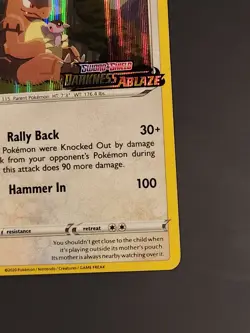 Kangaskhan SWSH038 STAFF LP Pre Release Promo Darkness Ablaze Pokemon Card NM - Image 5