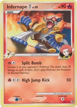 Pokemon Platinum Rising Rivals Single Card Uncommon Infernape E4 43/111 - Image 1