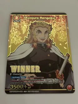 Demon Slayer Rengoku Union Arena Kyojuro Rengoku Winner Promo Card - Image 1