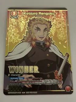 Demon Slayer Rengoku Union Arena Kyojuro Rengoku Winner Promo Card - Image 3