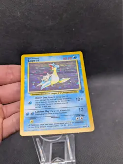 Lapras 10/62 Fossil Set Holo Rare Pokemon WOTC LP/Played - Image 3