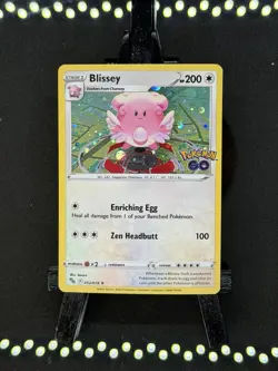Blissey - (Cosmos Holo Swirl 🌀) 052/078 Pokemon Go Stamped - Image 1