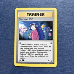 Pokemon Sabrinas ESP Trainer 117/132 1st Edition Gym Heroes Pokemon NEAR MINT - Image 1