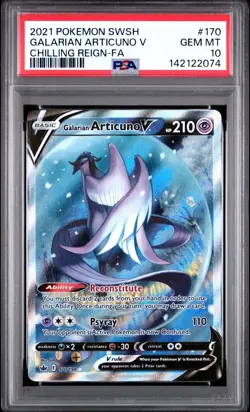 PSA 10 GALARIAN ARTICUNO 170/198 FULL ART CHILLING REIGN POKEMON 😍 - Image 1
