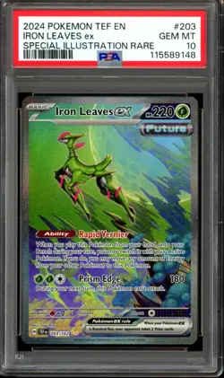 PSA 10 Iron Leaves ex 203/162 Special Illustration Rare Pokemon Temporal Forces - Image 1