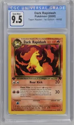 CGC 9.5 GEM MINT 10 Dark Rapidash Non-Holo 1st Edition Team Rocket 44/82 Pokemon - Image 1