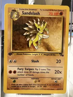 Pokemon TCG Sandslash Fossil 41/62 Uncommon 1st Edition - Image 1