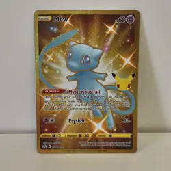 Pokemon Card - Mew 025/025 Secret Rare Celebrations 25th Anniversary Gold NM - Image 1