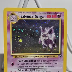 Sabrina's Gengar 14/132 Holo Rare Gym Heroes Pokemon Card HP - Image 3