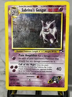 Sabrina’s Gengar HOLO Gym Heroes Set (2000) 14/132 Original Vintage Pokemon Card - Image 1