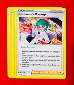 4x Roseanne's Backup 148/172 Pokemon TCG Brilliant Stars NM Playset Trainer Lot - Image 1