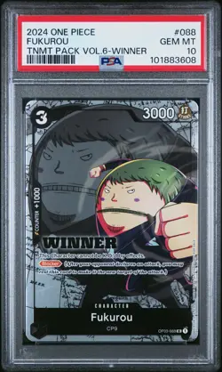 One Piece OP03-088 Fukurou Tournament Winner Pack Vol.6 Foil Art PSA 10 - Image 1