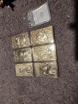 1999 Pokemon Burger King Gold Plated Trading Card Set of 6 - Image 1
