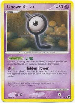 Pokemon Diamond & Pearl Great Encounters - Unown L (Common) Card 91/106 - Image 1