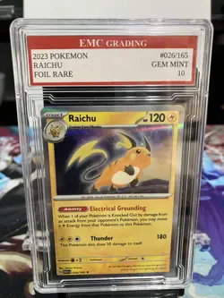 RAICHU #026/165 RARE FOIL Pokemon 2023 Card GRADED 10 MINT TCG CCG - Image 1