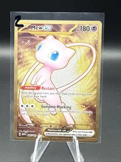 Mew Ex 205/165 Pokemon 151 Metal Card Gold Full Art Double Rare Lightly Played 2 - Image 1