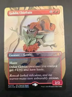 Goblin Chieftain (Borderless) Special Guests Lorwyn Eclipsed MTG Foil Near Mint - Image 1