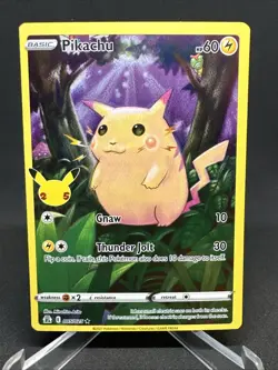 Pokemon TCG Sword & Shield Pikachu 005/025 Full Art Celebrations 25th Holo Rare - Image 2