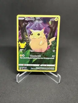 Pokemon TCG Sword & Shield Pikachu 005/025 Full Art Celebrations 25th Holo Rare - Image 1
