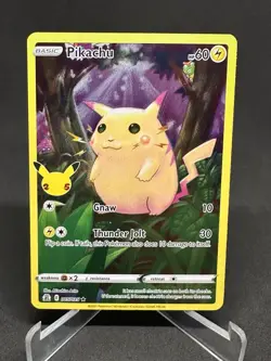 Pokemon TCG Sword & Shield Pikachu 005/025 Full Art Celebrations 25th Holo Rare - Image 2