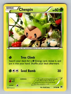 Chespin (9) 9/162 Common XY - BREAKthrough LP Pokemon TCG - Image 1