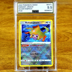 Pokemon SWSH Silver Tempest Radiant Jirachi 120/195 AGS Mint+ 9.5 Holo Rare 2022 - Image 1