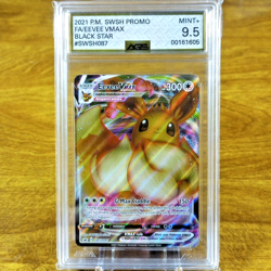 Pokemon SWSH Black Star Promo Eevee VMAX SWSH087 AGS Mint+ 9.5 Full Holo 2021 - Image 1
