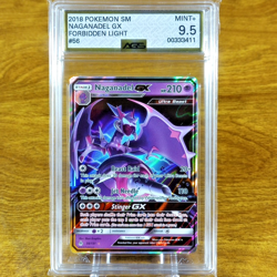Pokemon SM Forbidden Light Naganadel GX 56/131 AGS Mint+ 9.5 Holo Rare 2018 - Image 1