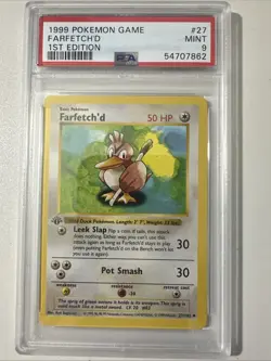 Pokemon PSA 9 1st Edition Farfetch'd 027/102 Base Set (Shadowless) - Image 1