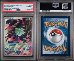 2025 POKEMON MEG EN-MEGA EVOLUTION ILLUSTRATION RARE #133 BULBASAUR PSA 10 - Image 3